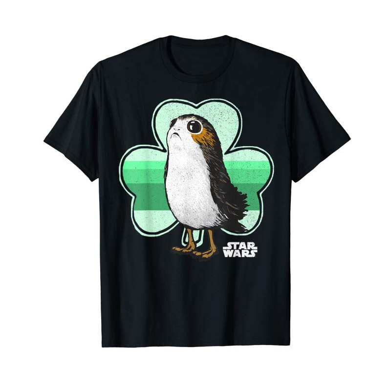 Adorable Star Wars Porg Clover Saint Patrick's Day Graphic T-Shirt - Tees.Design.png