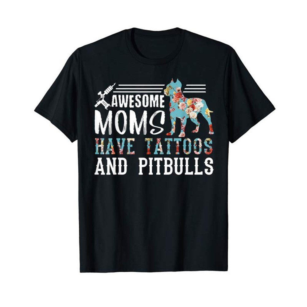 Adorable Tattooed Mom Shirt Ink Addict Shirt Pitbull Mom T-Shirt - Tees.Design.png
