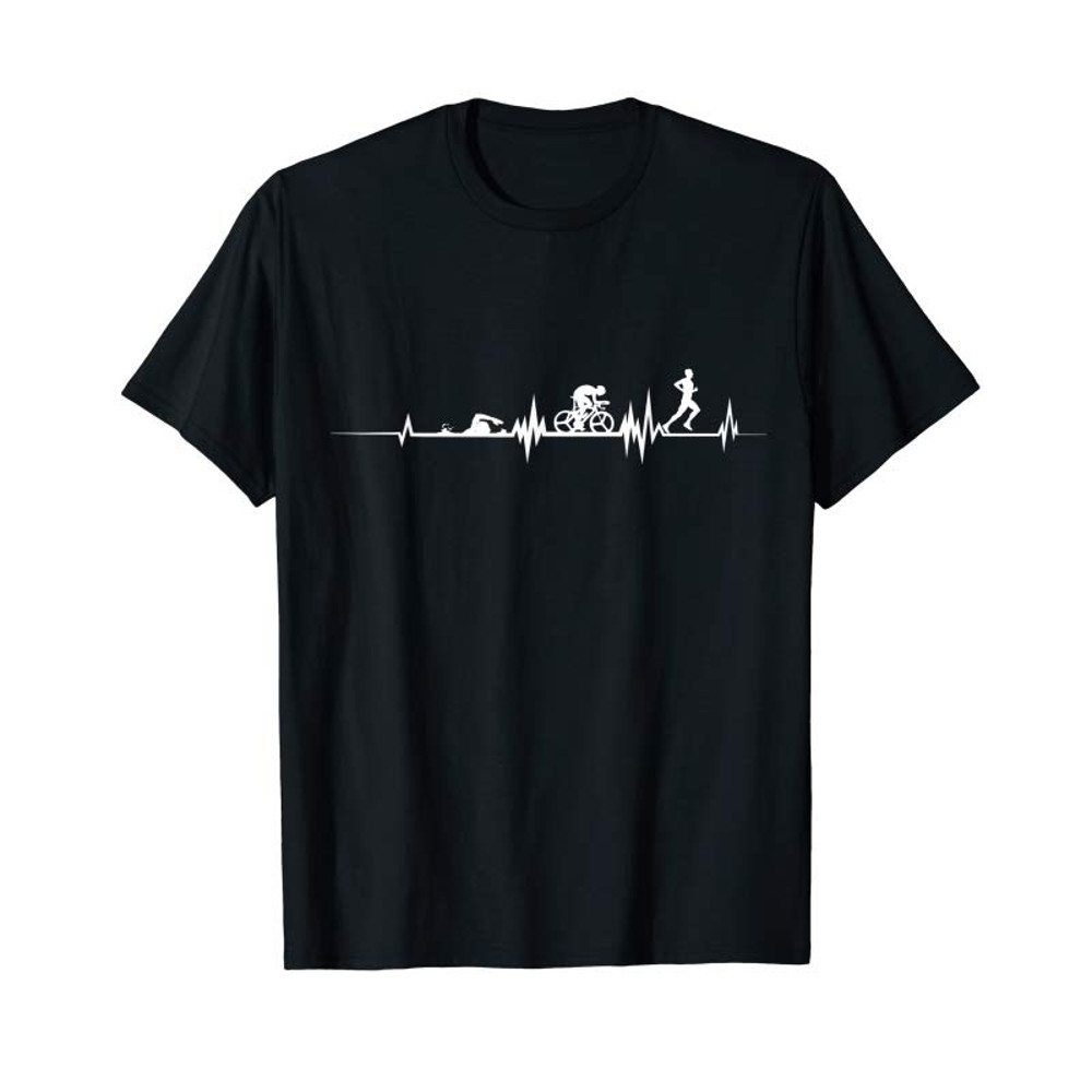 Adorable Triathlon Heartbeat Swim Cycle Run Athletes T-Shirt - Tees.Design.png