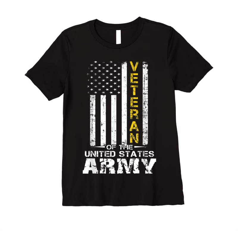 Adorable Veteran Of United States US Army Veteran Gold T-Shirt - Tees.Design.png