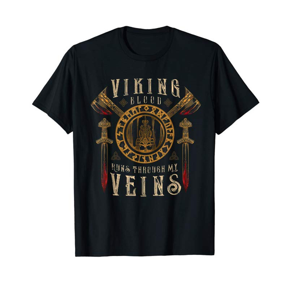 Adorable Viking Warrior T-Shirt Viking Blood Runs Through My Veins - Tees.Design.png