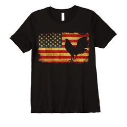 adorable vintage us flag cock fight t shirt