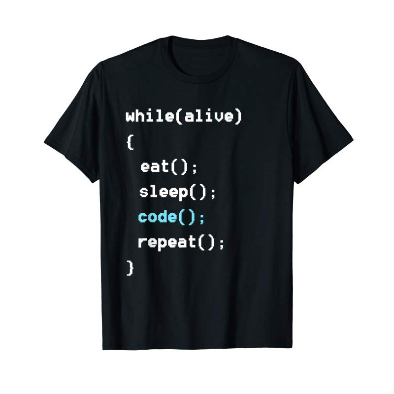 Adorable While Alive Eat Sleep Code Repeat T-Shirt - Programming Tee - Tees.Design.png