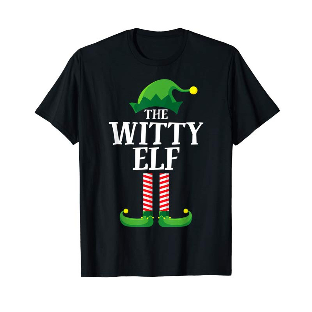 Adorable Witty Elf Matching Family Group Christmas Party Pajama T-Shirt - Tees.Design.png