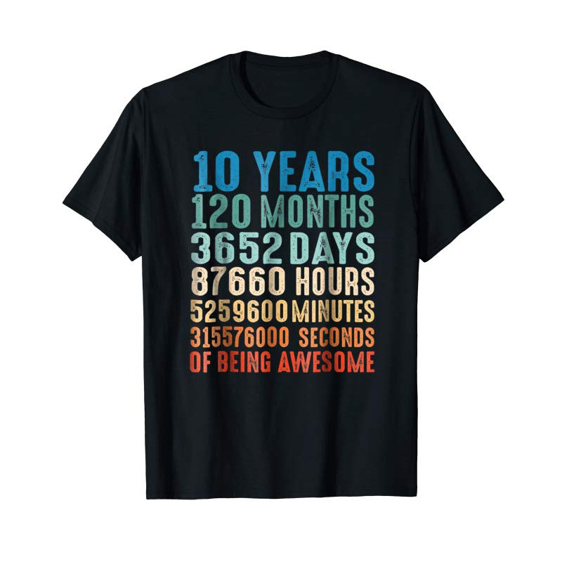Buy 10 Years Old 10th Birthday Vintage Retro 120 Months Tshirt - Tees.Design.png
