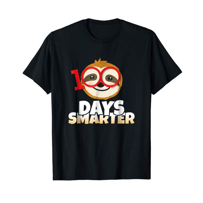 Buy 100 Days Smarter Happy 100th Day Of School Sloth T-Shirt - Tees.Design.png