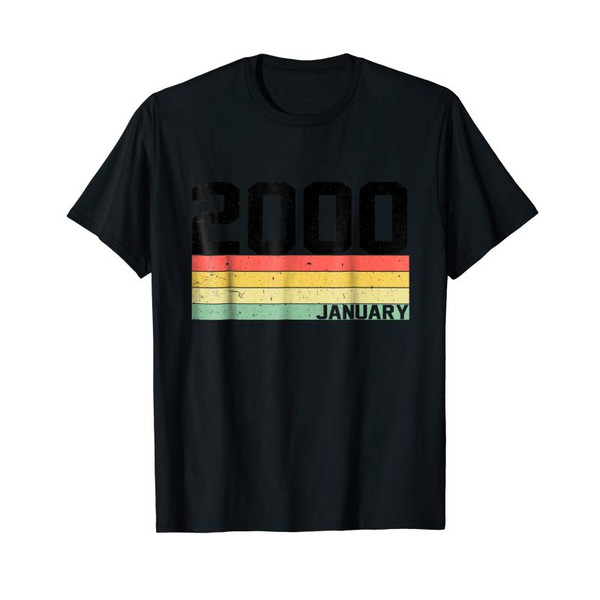 Buy 19th Birthday Gift Retro Born In January Of 2000 T-shirt - Tees.Design.png