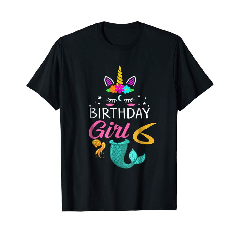 Buy 6th Birthday Girl Unicorn Shirt Mermaid Tail 6 Years Old Tee - Tees.Design.png