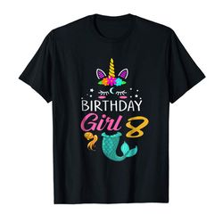 buy 8th birthday girl unicorn shirt mermaid tail 8 years old tee