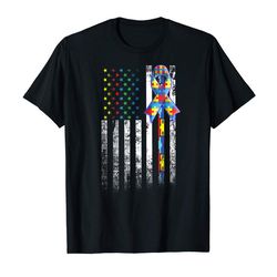 Buy Autism Awareness T-Shirt American Flag Distressed Tee Gift