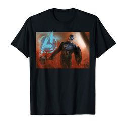 Buy Avengers Endgame Captain America Mjolnir Shield Portrait T-Shirt