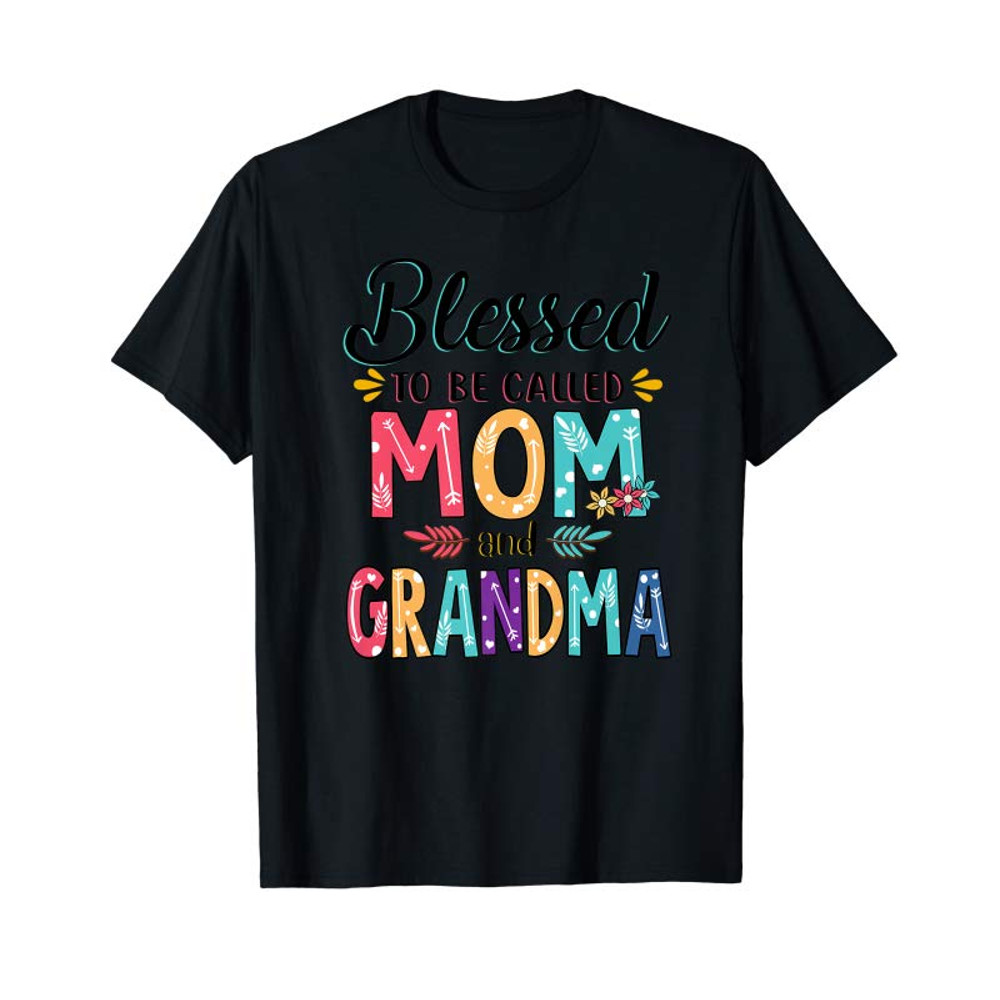 Buy Blessed To Be Called Mom And Grandma Flower T-Shirt Premium T-Shirt - Tees.Design.png