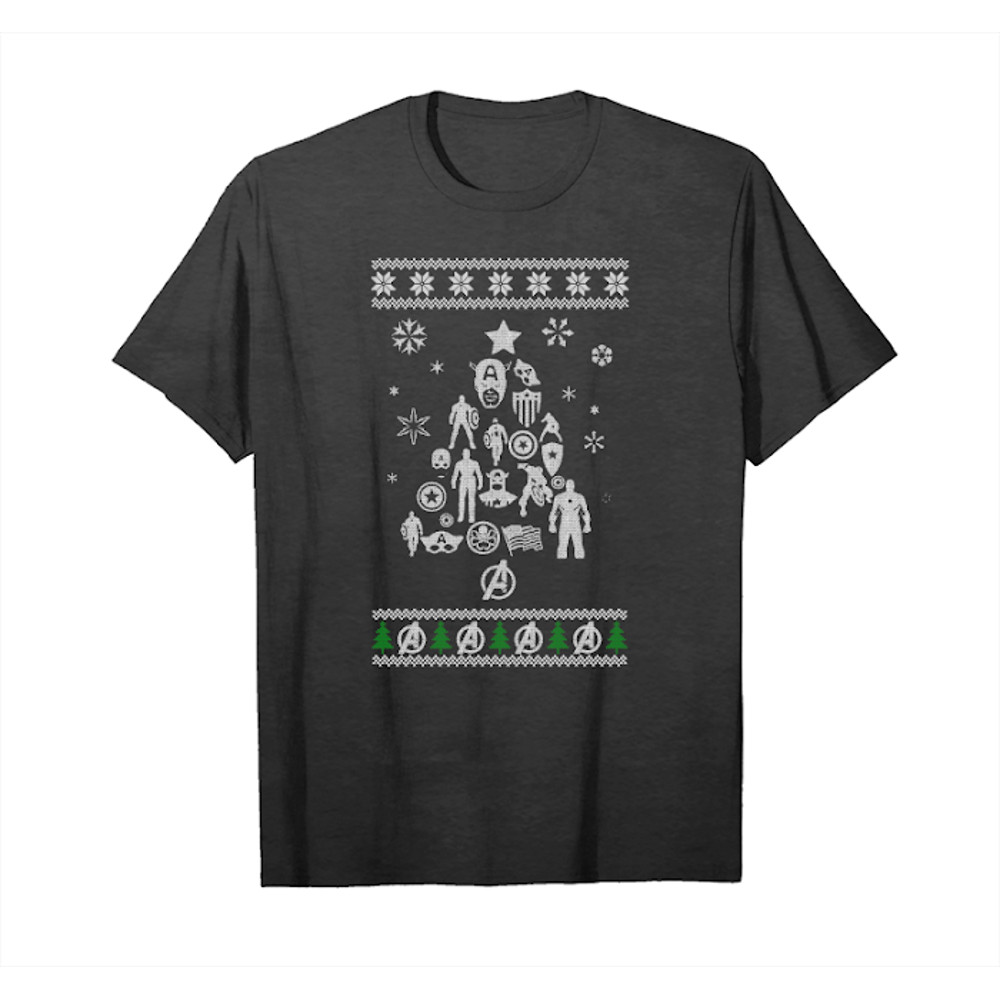 Buy Captain America Avengers Ugly Christmas Sweater Xmas Tree Unisex T-Shirt - Tees.Design.png