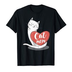 buy cat shirts for women girls cat mom heart crazy cat lady tee