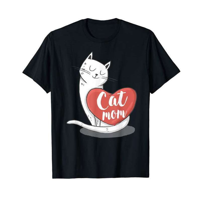 Buy Cat Shirts For Women Girls Cat Mom Heart Crazy Cat Lady Tee - Tees.Design.png