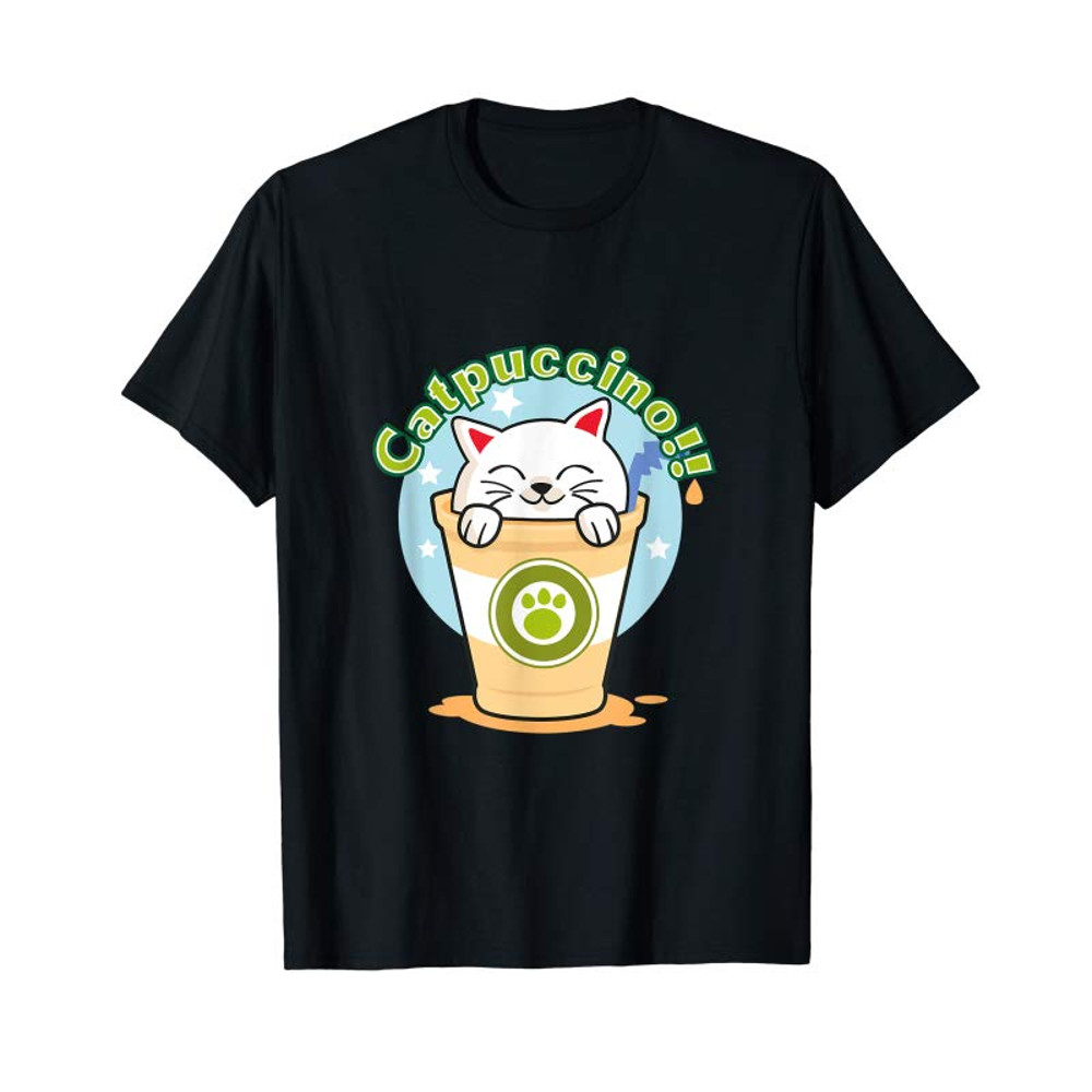 Buy Catpuccino Tshirt Funny Coffee Cat Capuccino Tshirt - Tees.Design.png