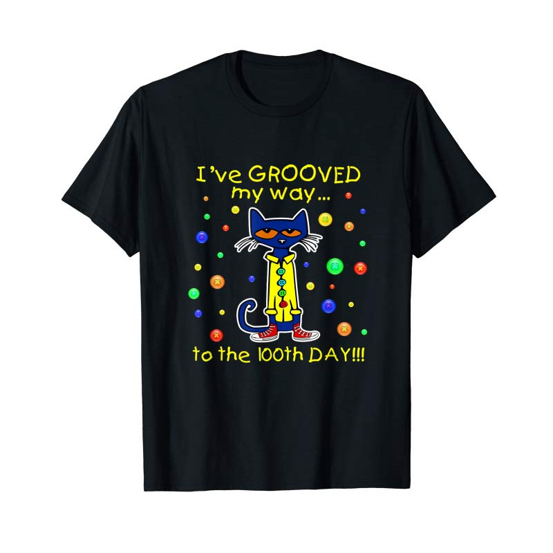 Buy Cute Cat I've Grooved My Way To 100th Day Of School Shirt - Tees.Design.png