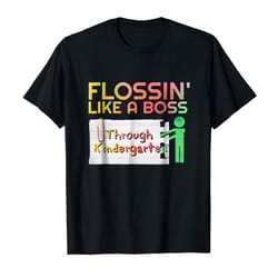 buy flossin like a boss through kindergarten cute childs tshirt