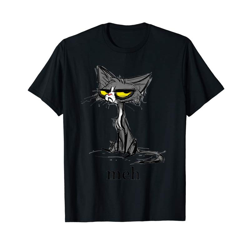 Buy Funny Meh Cat Gift For Cat Lovers T-Shirt - Tees.Design.png