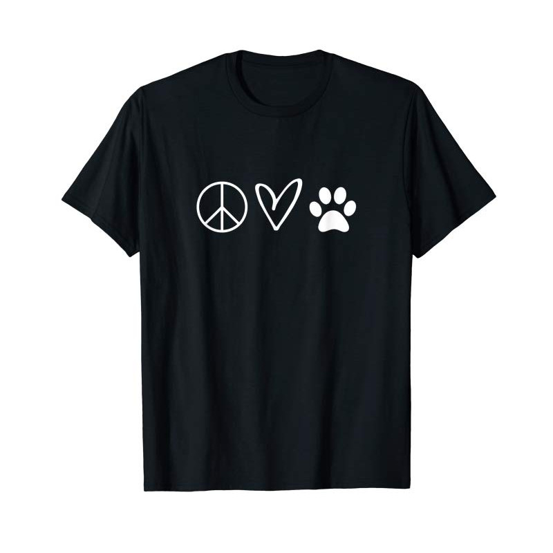 Buy Funny Peace Sign Heart Paw Print T-shirts Sarcastic Joke - Tees.Design.png