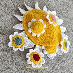 Crochet Daisy Memory Game PDF Pattern - Unique Design by BNMByo