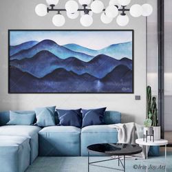 Blue Ridge Smoky abstract Mountains Landscape art Large oversized canvas wall art Living room decor North Carolina