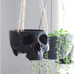 3d Printe Hanging Skull Planter Small Hanging Pot Halloween Decor Succulent Planter Trailing Succulent Planter