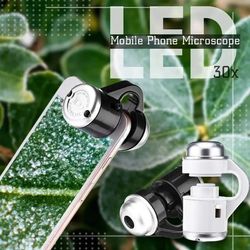 LED Mobile Phone Microscope Portable Microscope With Cell Phone Clip Pocket Magnifying Glass LED UV Light