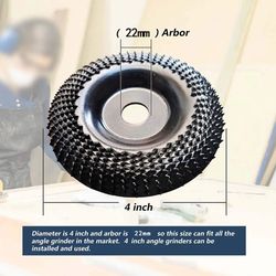 4 Inch Round Wood Angle Grinding Wheel Abrasive Disc Angle Grinder Carbide Coating 22mm Bore Shaping Sanding Carving Rot