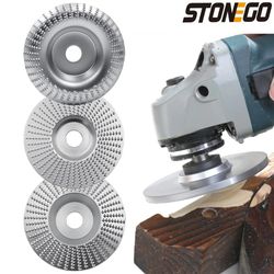 STONEGO Wood Grinding Wheel Angle Grinder Disc Wood Carving Sanding Steel Arc/Flat/Bevel Disc Abrasive Tool