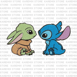embroidery design yoda baby stitch 2 sizes pes hus jef-4x5x7 hooop