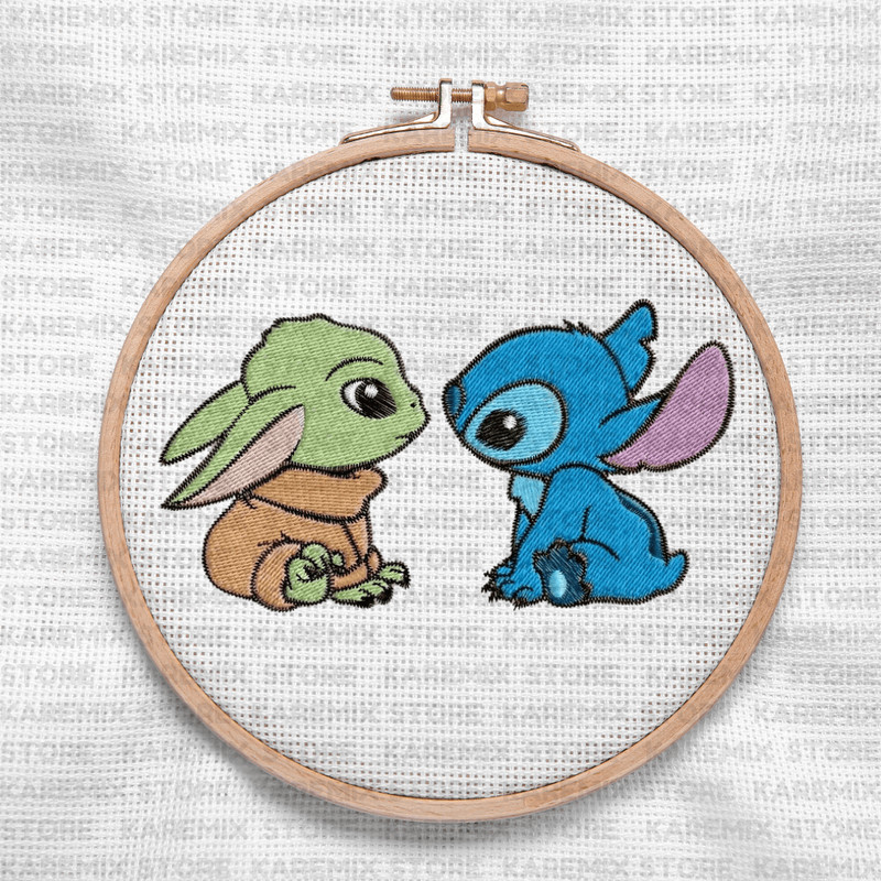 Embroidery Design Yoda Baby Stitch 2 Sizes Pes Hus Jef 4x4 5x7 Hooop 1