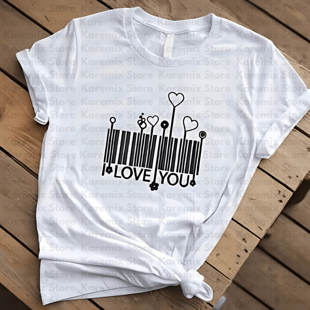 I Love You BarCodeEmbroidery Designlove You Design 1