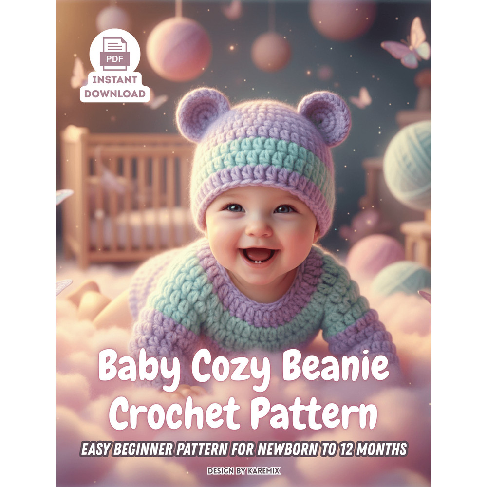 CROCHET PATTERN  Baby Hat Beanie Pattern Beginner Friendly PDF Newborn To 12 Months 0