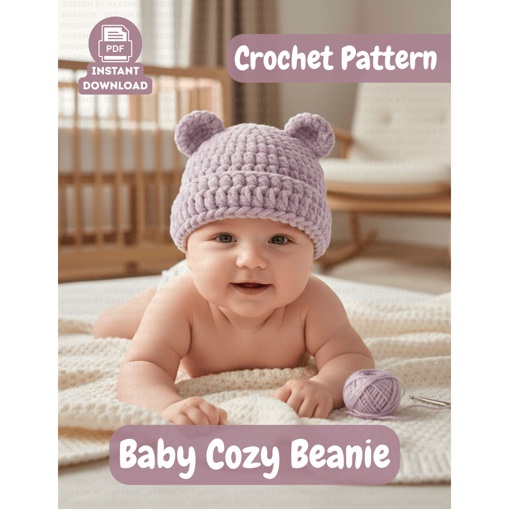 CROCHET PATTERN  Baby Hat Beanie Pattern Beginner Friendly PDF Newborn To 12 Months 1