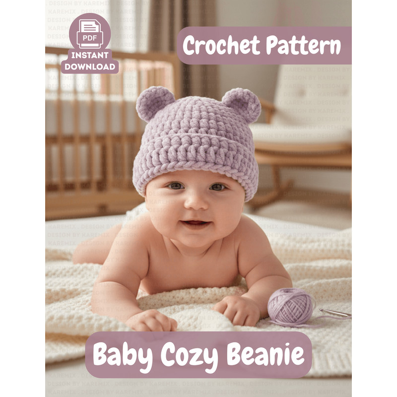 CROCHET PATTERN  Baby Hat Beanie Pattern Beginner Friendly PDF Newborn To 12 Months 1