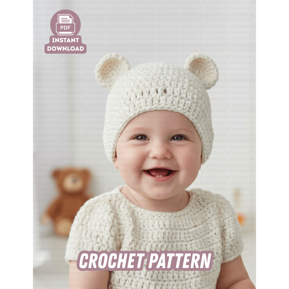 CROCHET PATTERN  Baby Hat Beanie Pattern Beginner Friendly PDF Newborn To 12 Months 4