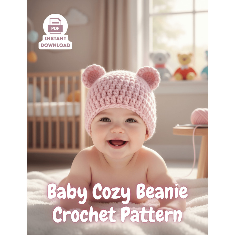 CROCHET PATTERN  Baby Hat Beanie Pattern Beginner Friendly PDF Newborn To 12 Months 5