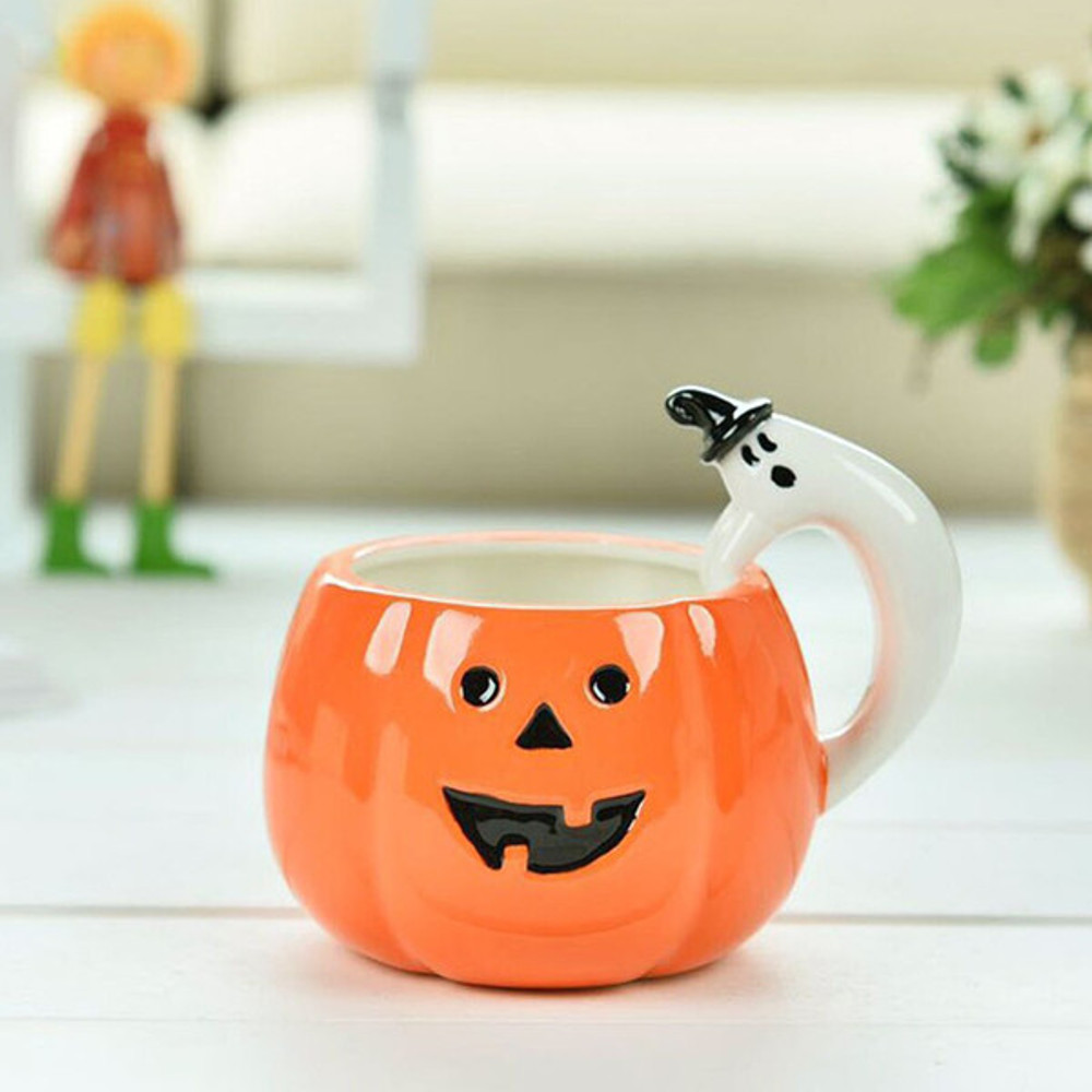 Pumpkin Shaped Coffee Mug For Halloween3