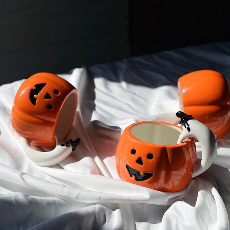 Pumpkin Shaped Coffee Mug For Halloween4