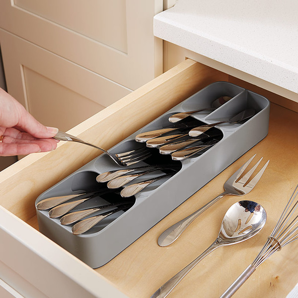 Compact Cutlery Organizer With Compartments | Inspire Uplift