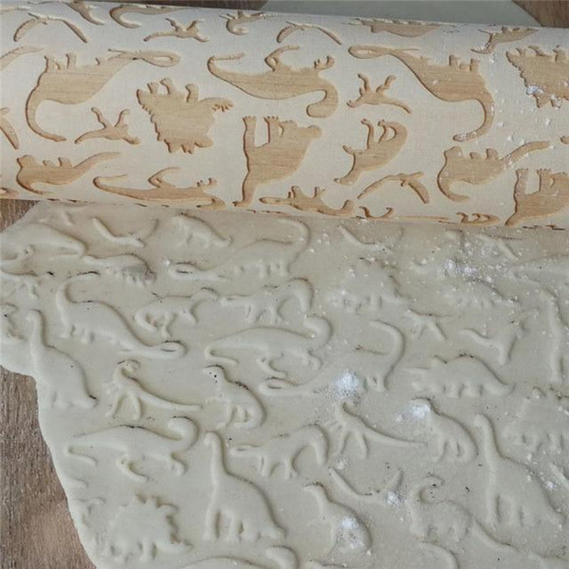 Pet Lover 3D Rolling Pin Dinosaur Pattern