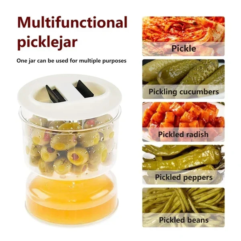 Pickle and Olives Jar Container with Strainer 5