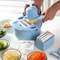 Mandoline Slicer Cutter Chopper and Grater - Manual, Multi-Function Kitchen Tool for Easy Vegetable Prep blue