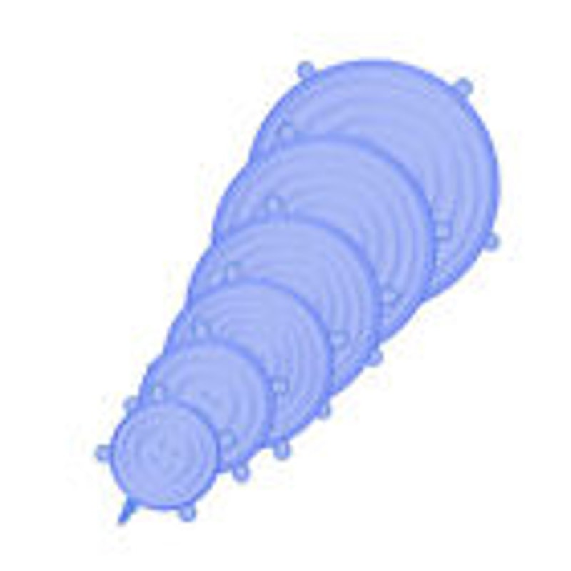 Stretch & Seal Lids (6 Pieces) - Multi-Size, Reusable Silicone Covers for Leakproof, Airtight Food Storage blue