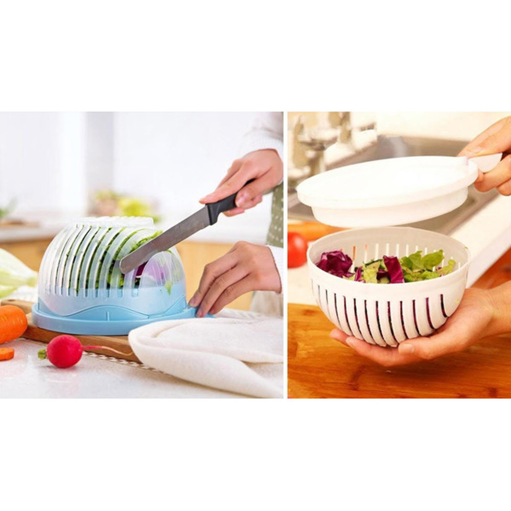 MultiFunctional Salad Cutter Bowl by The Cutter Bowl Quick Veggie Chopping Manual and Safe for A