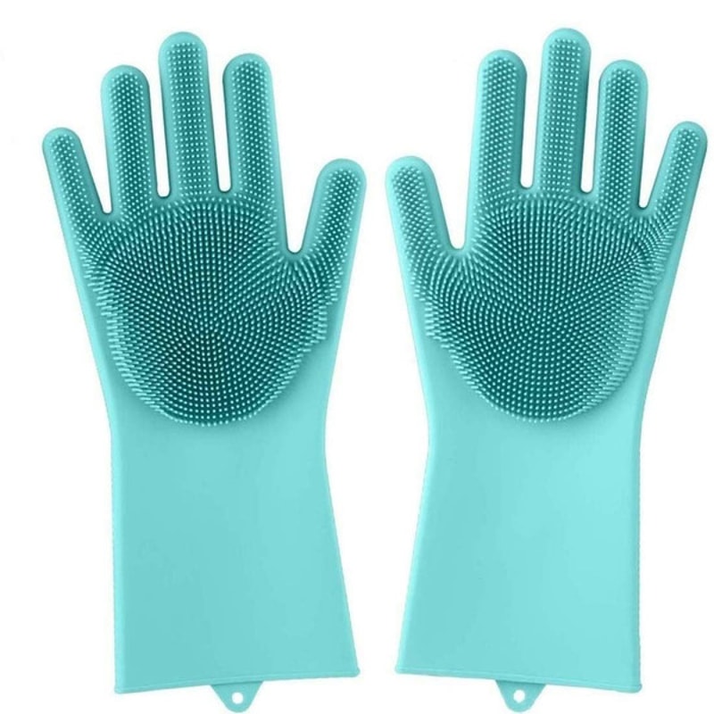 Revolutionary BPA-Free Magic Dishwashing Gloves – Ultra-Soft, Highly Flexible Silicone, Protects Skin During Cleaning blue