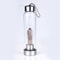 Healing Natural Quartz Water Bottle – Elegant Glass and Stainless Steel, Enhances Well-Being, Hand Wash Only Smoky Quartz