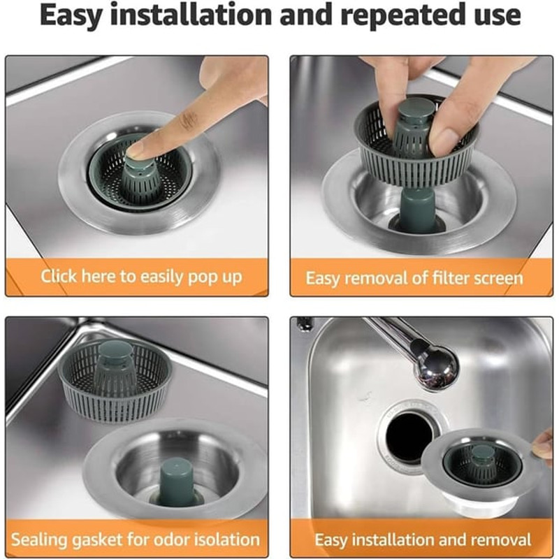 2024 New Upgraded Sink Bounce Core Drain Strainer 6