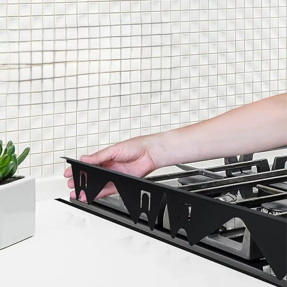 Adjustable Stainless Steel Stove Gap Cover HeatResistant Retractable Gap Filler 0